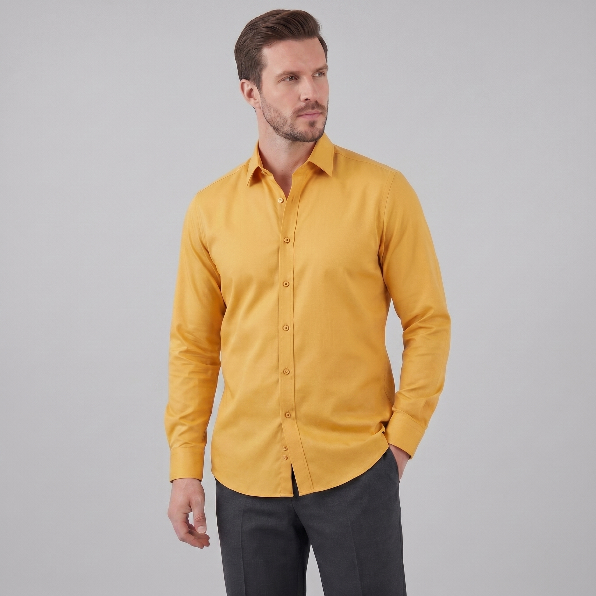 Men's Dress Shirt Slim Fit Long Sleeves Formal
