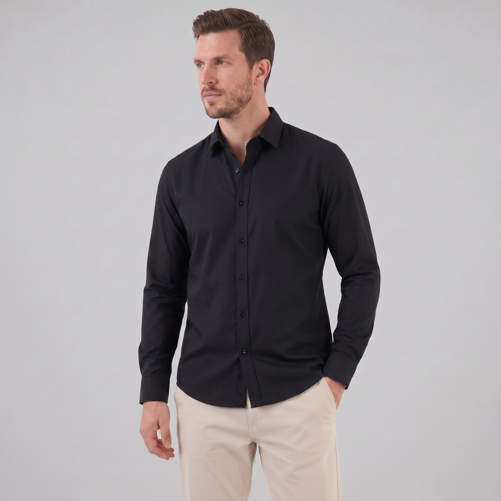 Men's Dress Shirt Slim Fit Long Sleeves Formal