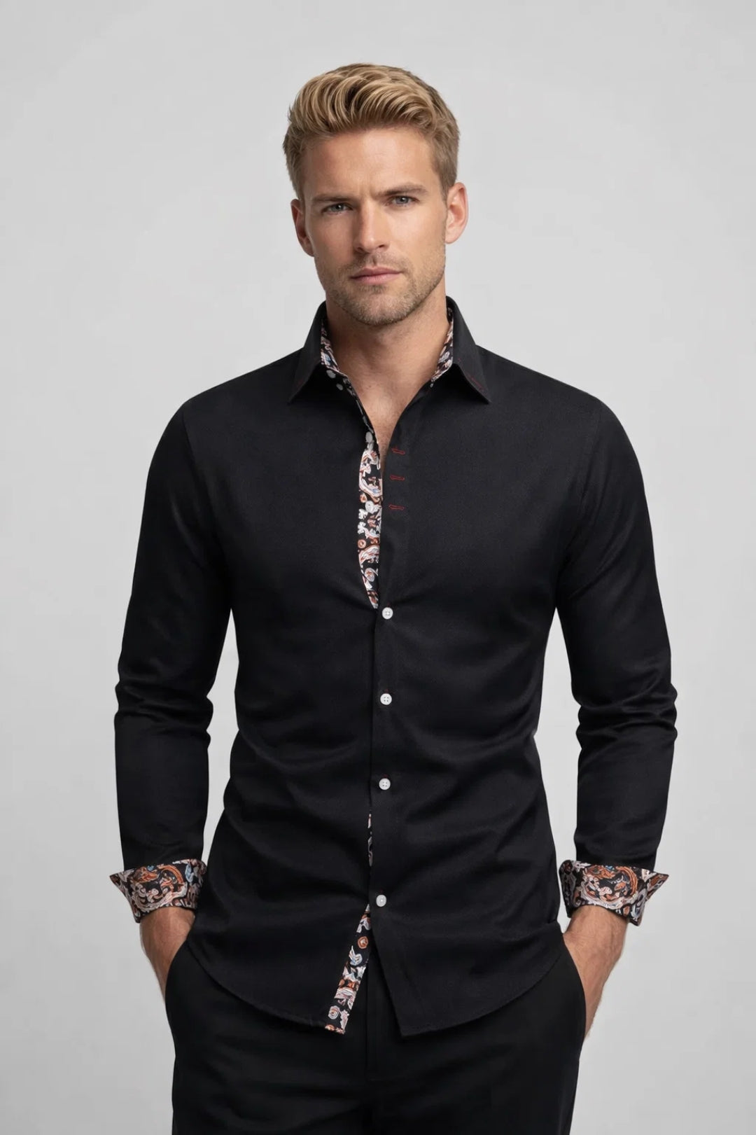 Men's Fitted Shirt Business Casual Modern Long Sleeves
