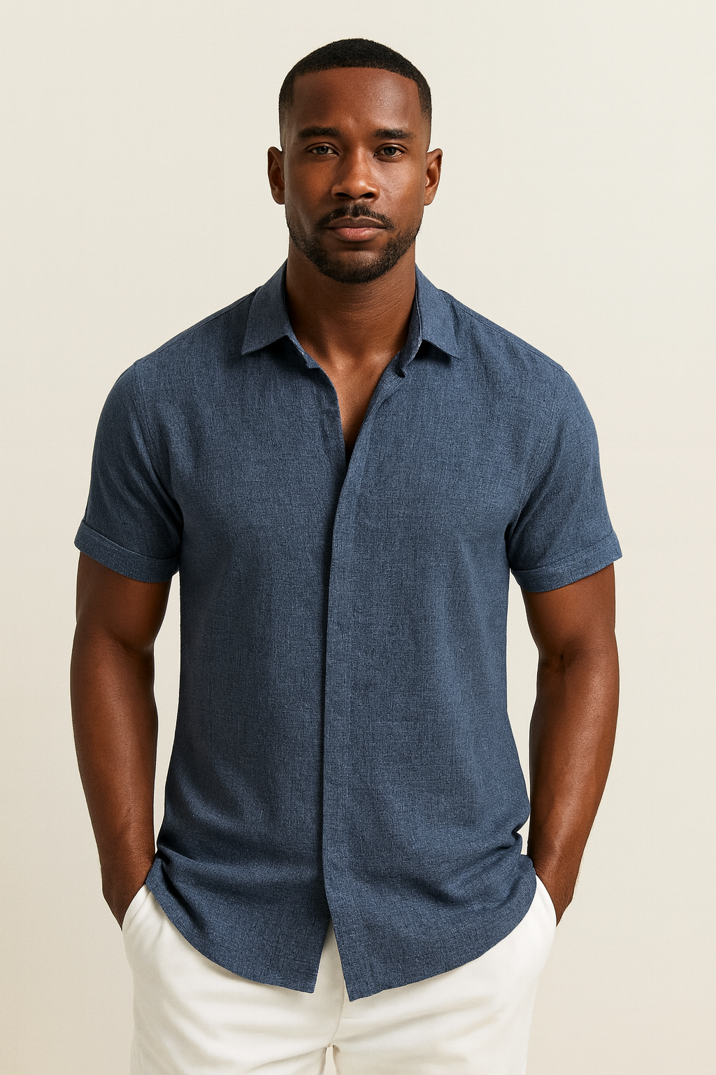 Men's Linen Shirt Classic Long Sleeves Casual Summer