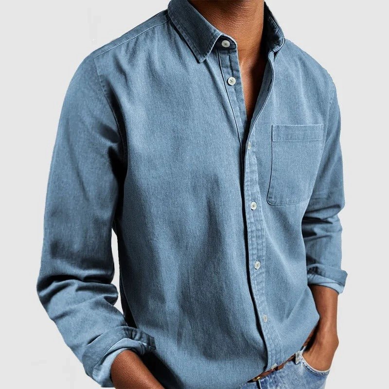 Men's Linen Shirt With Long Sleeves And Regular Fit