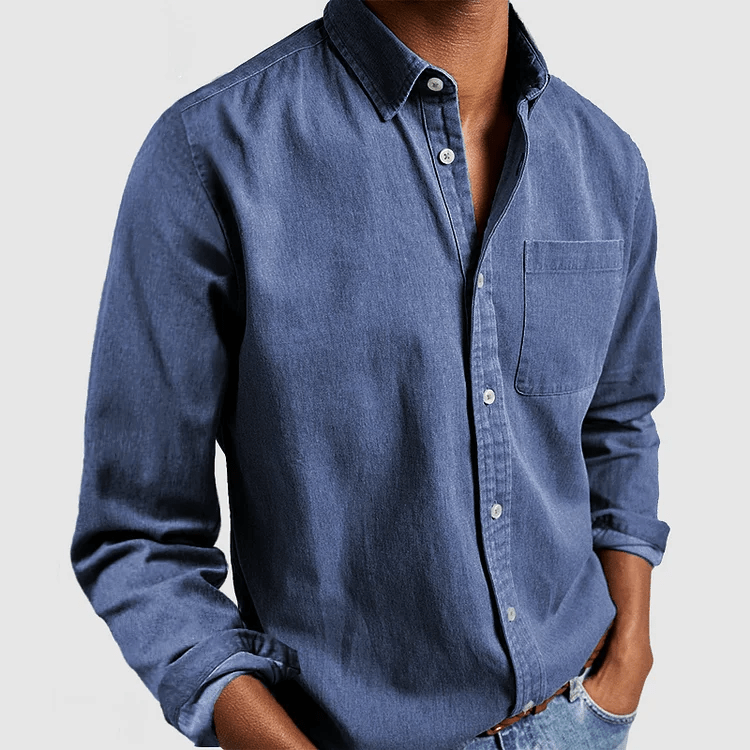 Men's Linen Shirt With Long Sleeves And Regular Fit