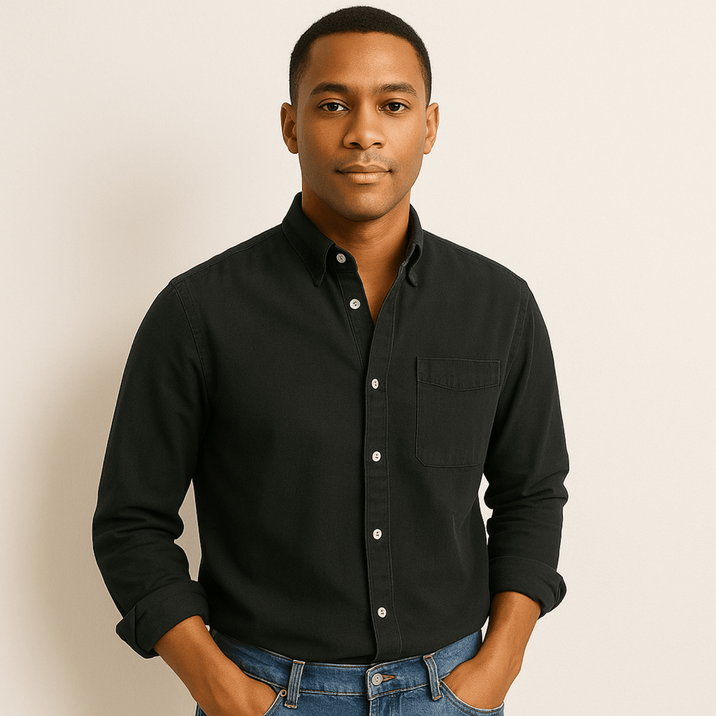 Men's Linen Shirt With Long Sleeves And Regular Fit