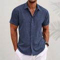 Men's Linen Shirt With Short Sleeves For Summer Days