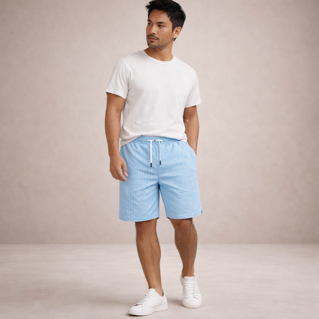 Men's Linen Shorts Regular Fit Breathable Summer Casual