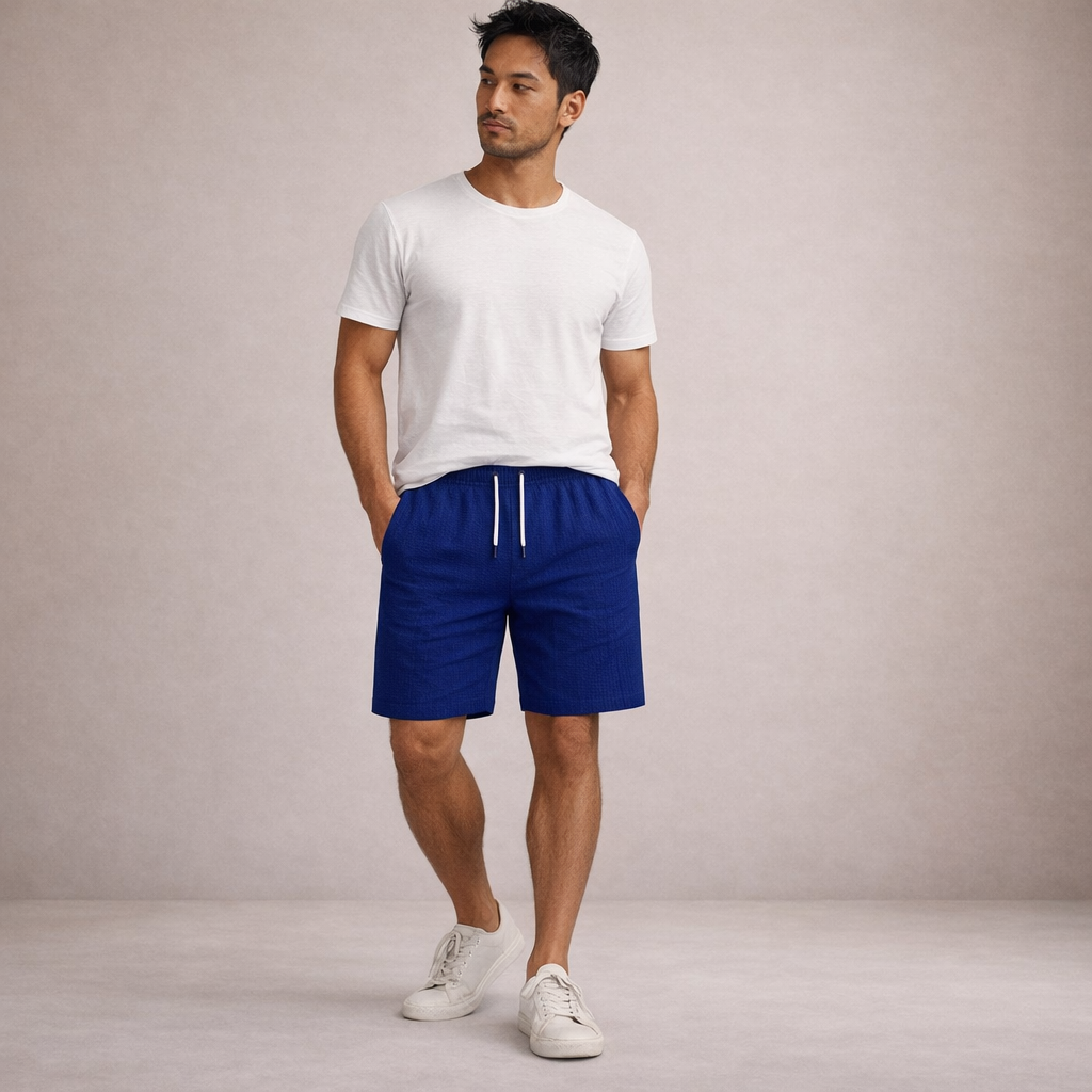 Men's Linen Shorts Regular Fit Breathable Summer Casual