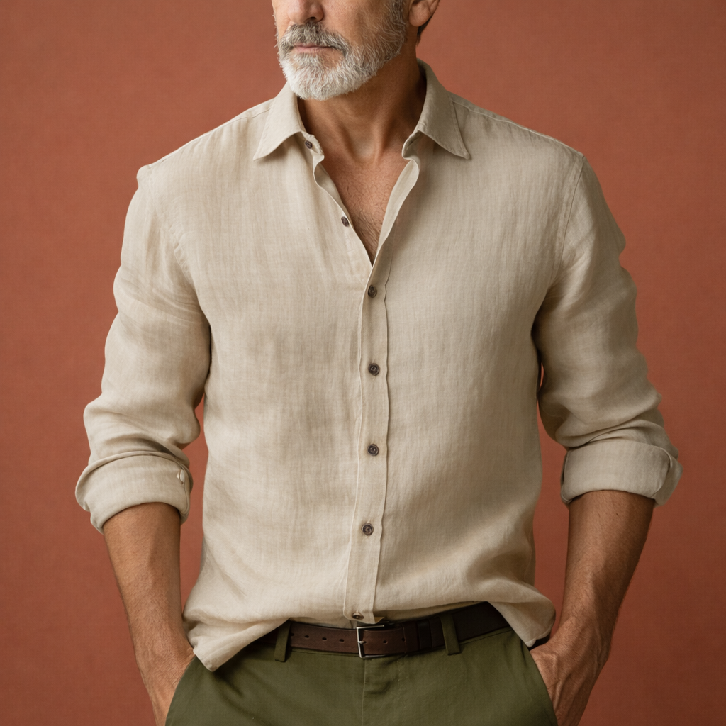 Men's Shirt Long Sleeves Relaxed Fit Casual Summer