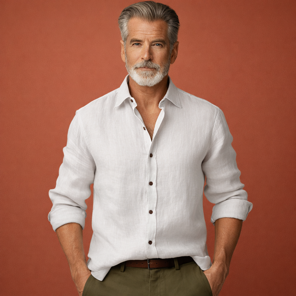 Men's Shirt Long Sleeves Relaxed Fit Casual Summer
