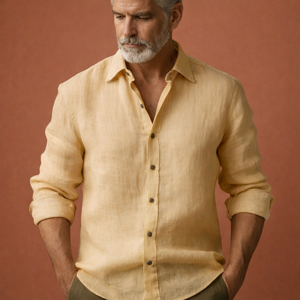Men's Shirt Long Sleeves Relaxed Fit Casual Summer