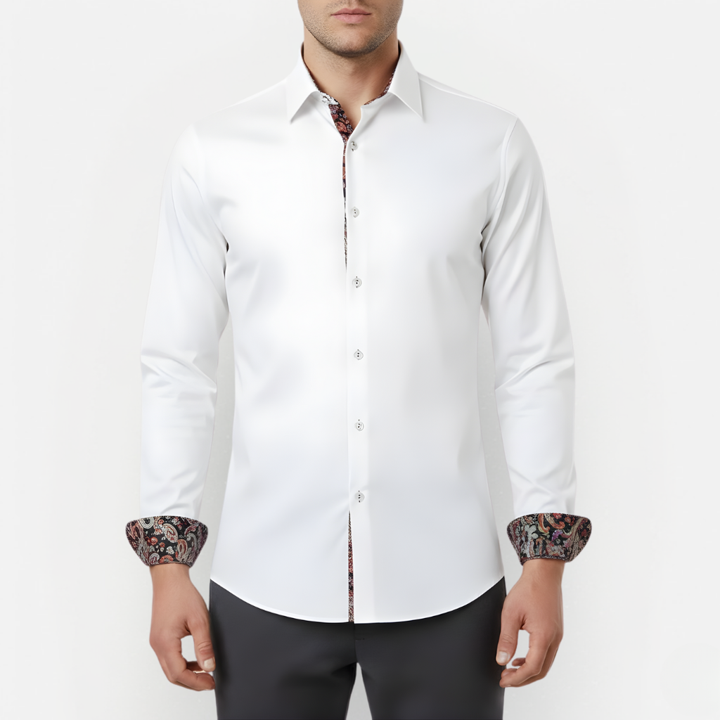 Men's Shirt Paisley Print Long Sleeves Casual