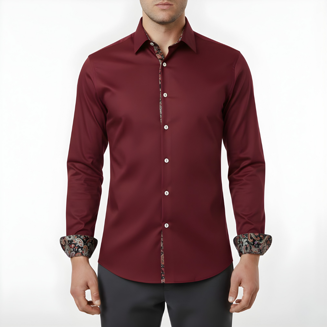 Men's Shirt Paisley Print Long Sleeves Casual