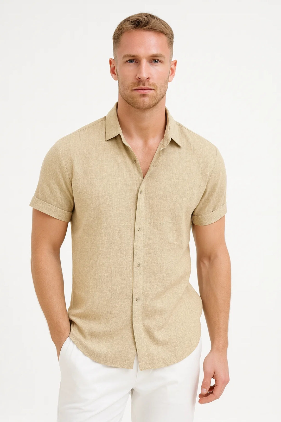 Men's Shirt Short Sleeve Regular Fit Classic Collar Summer