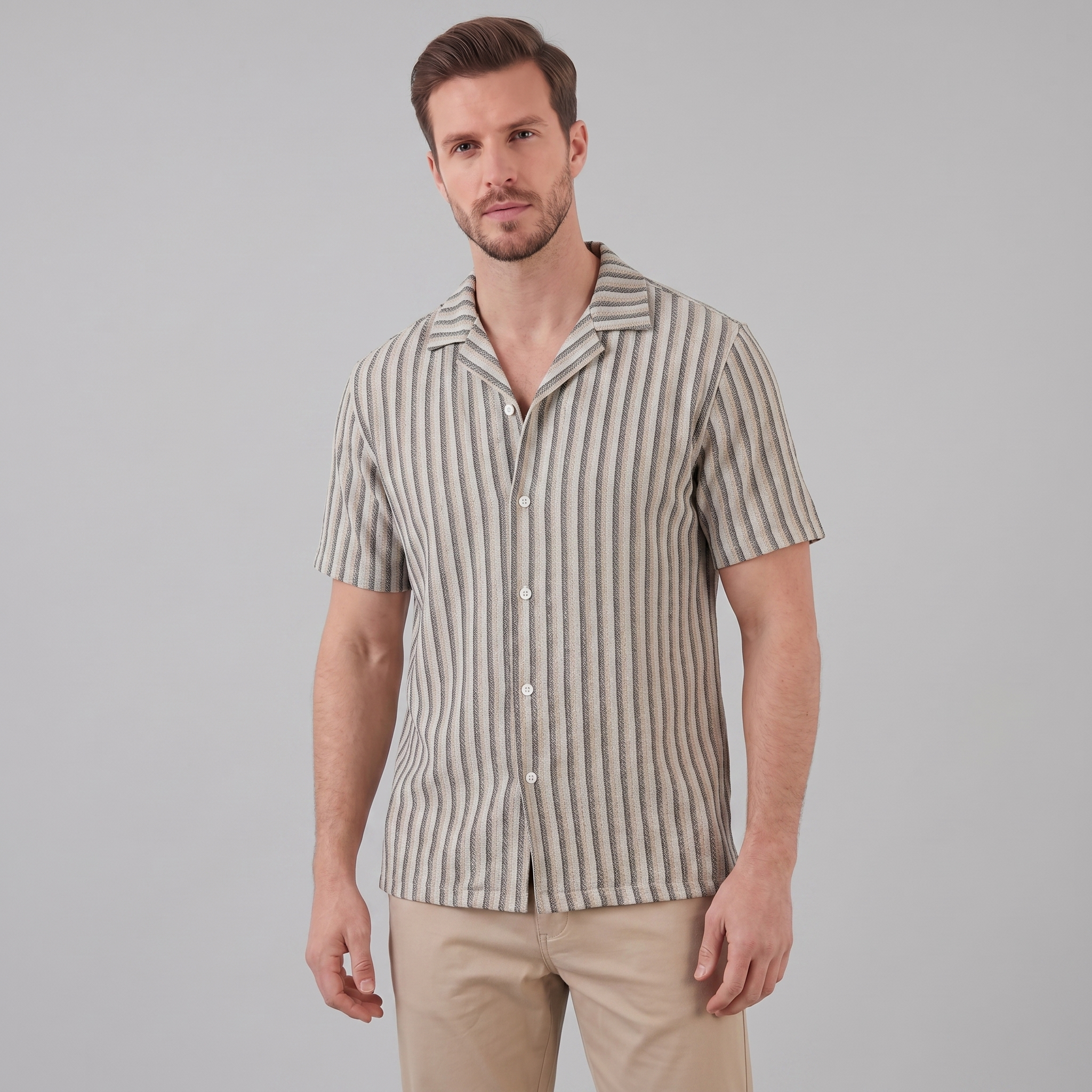Men's Shirt Vertical Stripes Resort Casual Summer