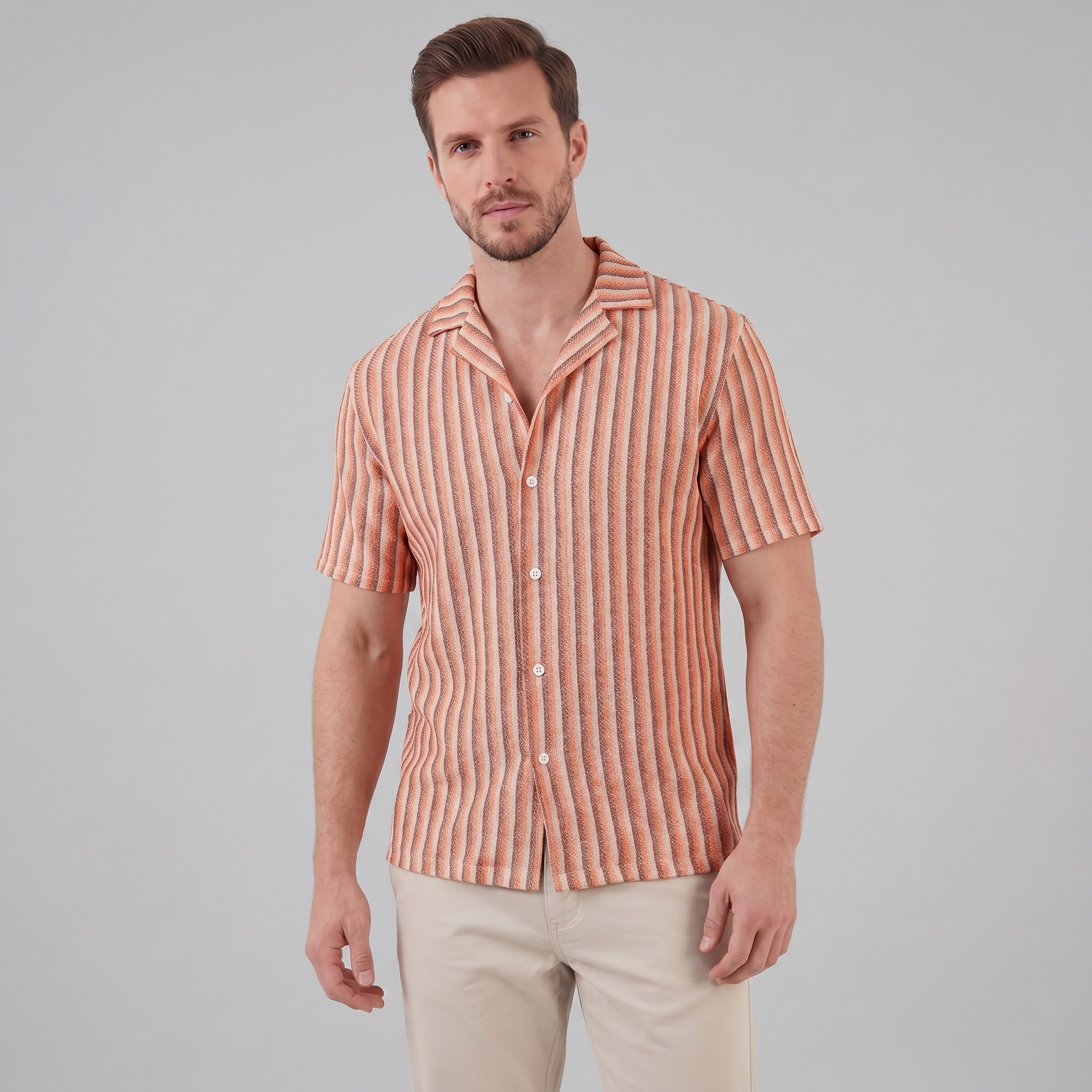 Men's Shirt Vertical Stripes Resort Casual Summer
