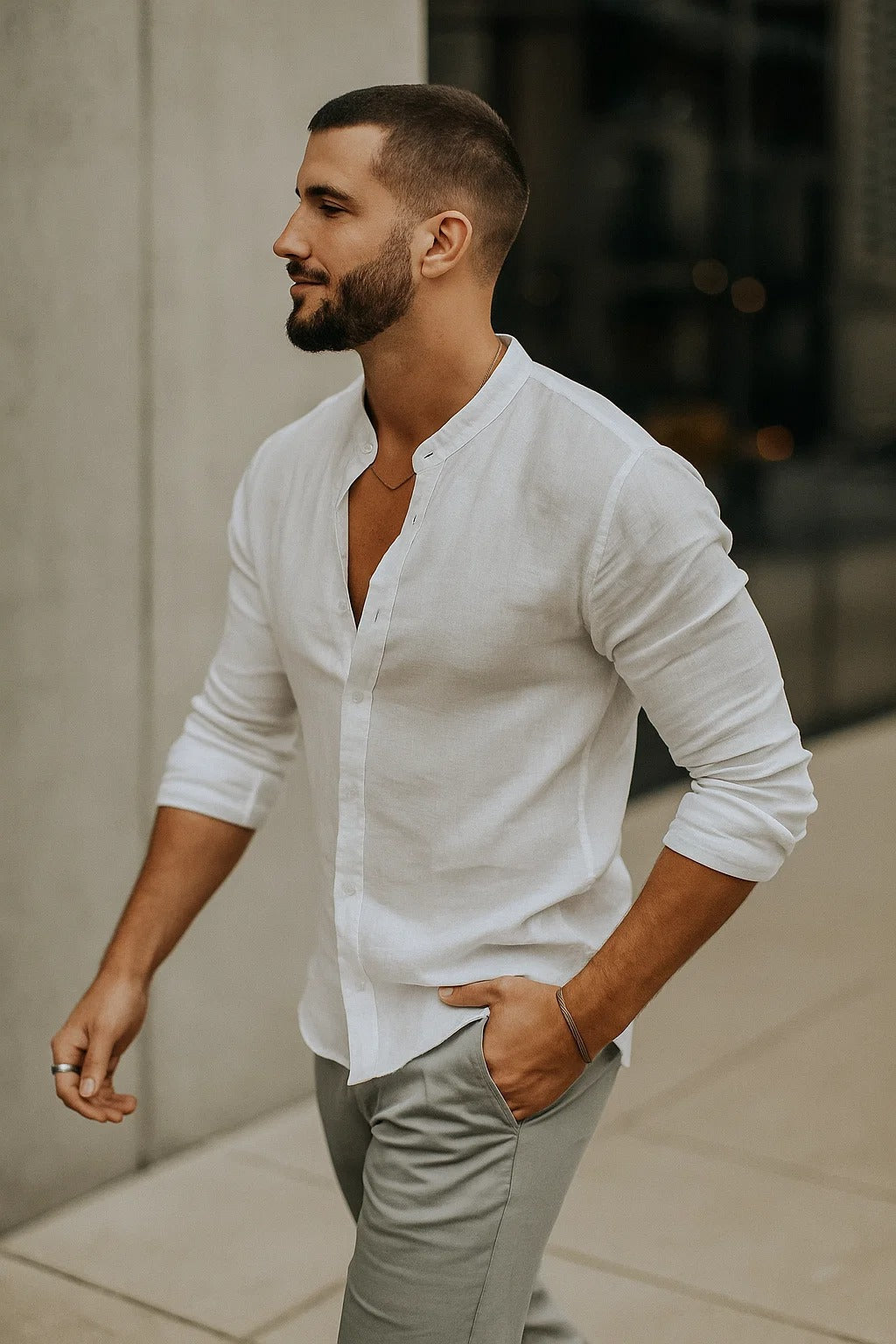 Men's Shirts Relaxed Fit Three-Quarter Sleeves Casual Summer