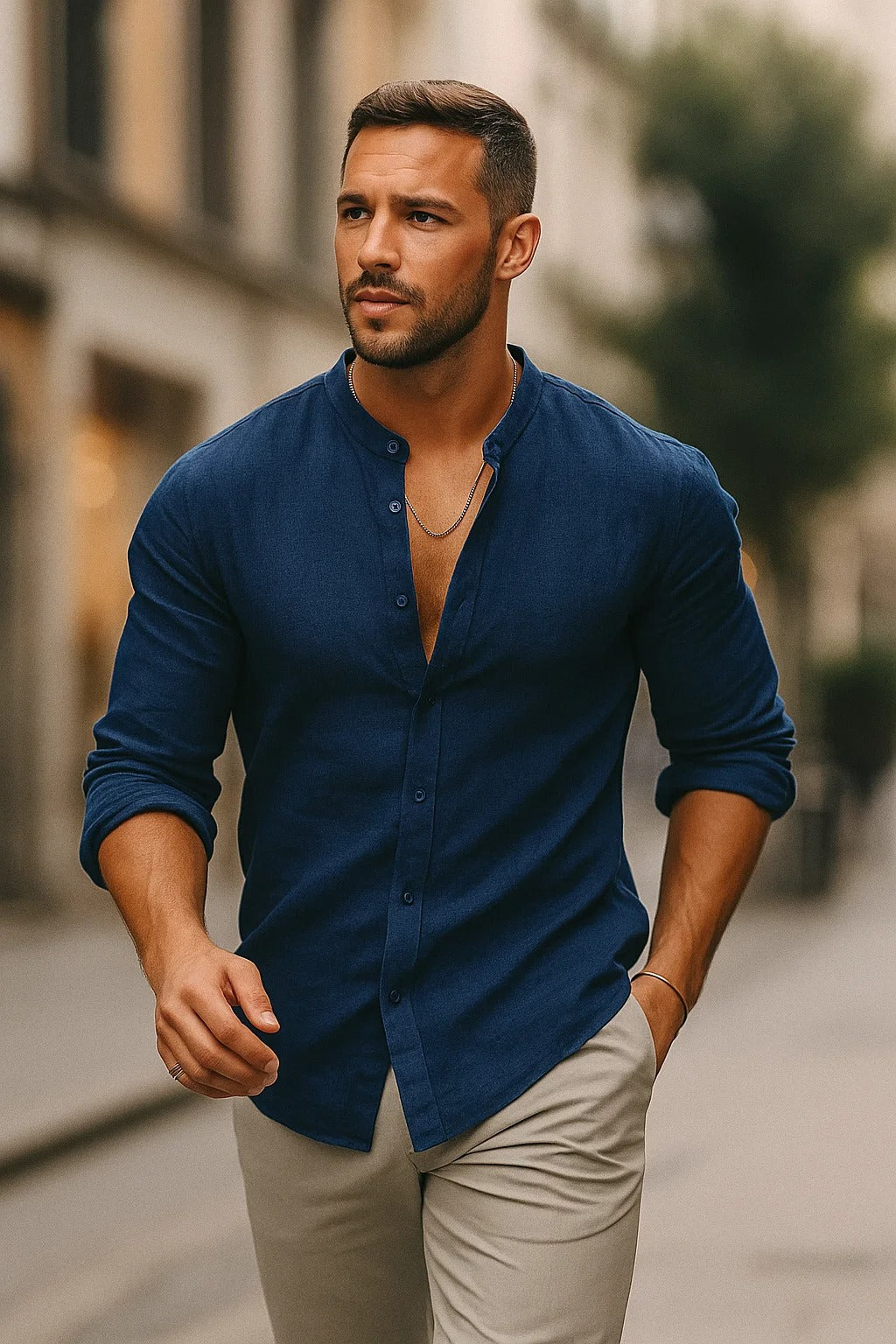 Men's Shirts Relaxed Fit Three-Quarter Sleeves Casual Summer