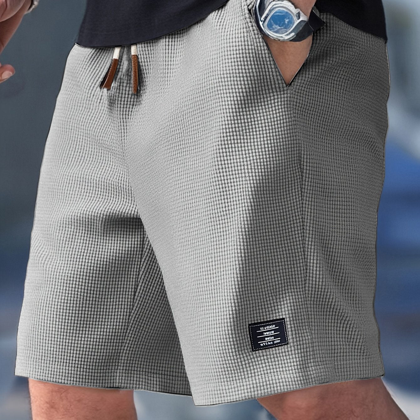 Men's Slim Fit Shorts With Adjustable Waistband For Casual Use