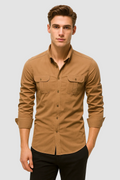Men's shirt with long sleeves and chest pockets