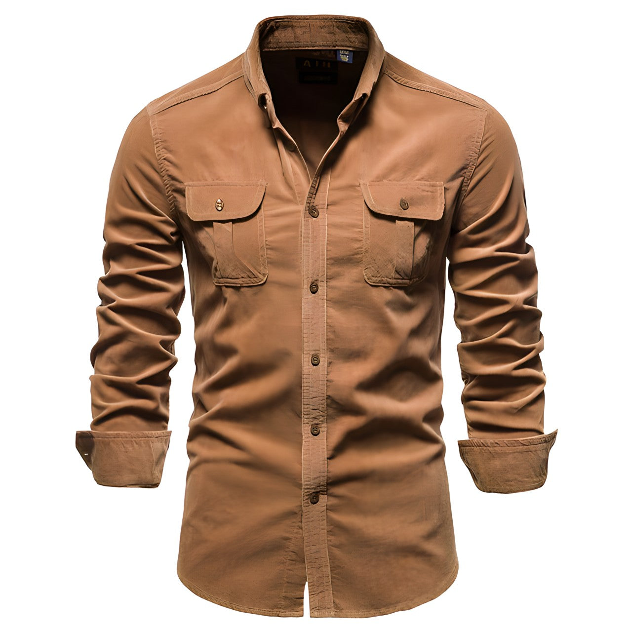 Men's shirt with long sleeves and chest pockets