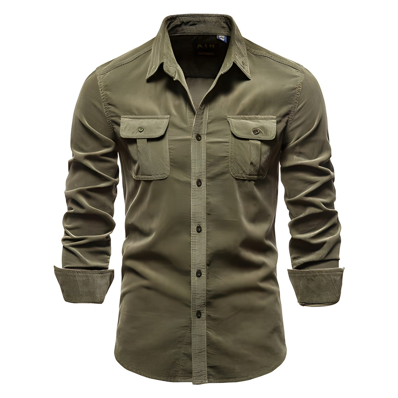 Men's shirt with long sleeves and chest pockets