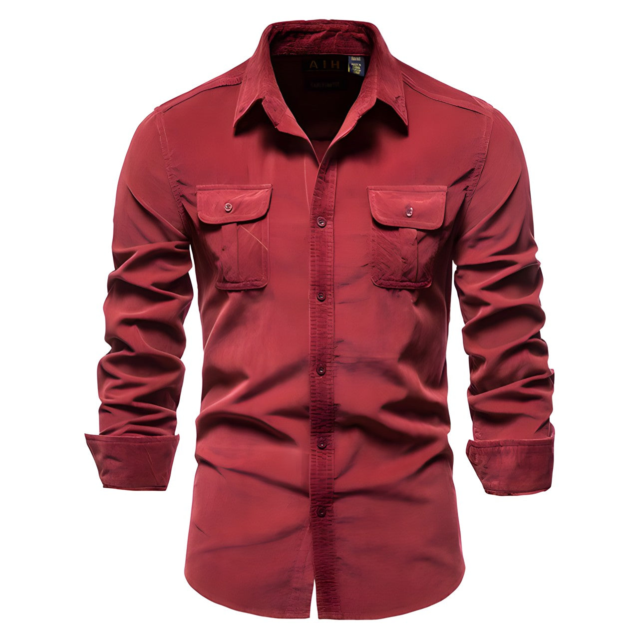 Men's shirt with long sleeves and chest pockets