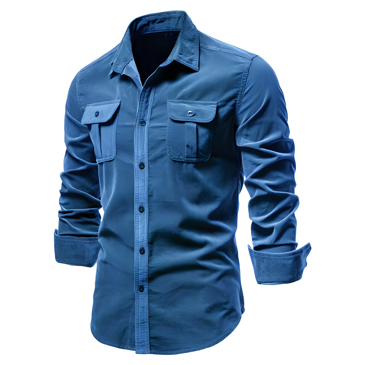 Men's shirt with long sleeves and chest pockets