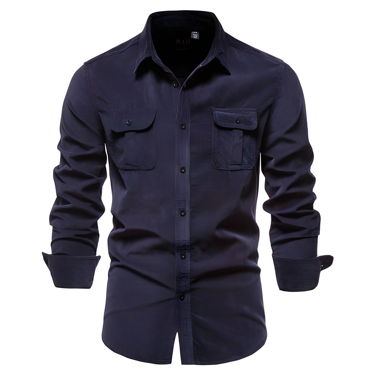 Men's shirt with long sleeves and chest pockets