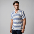 Open Knit Stripe Resort Shirt Men Summer Casual