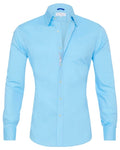 Oxford Shirt Men Slim Fit Stretch With Zipper Closure