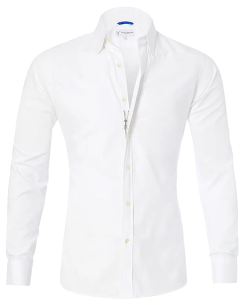 Oxford Shirt Men Slim Fit Stretch With Zipper Closure