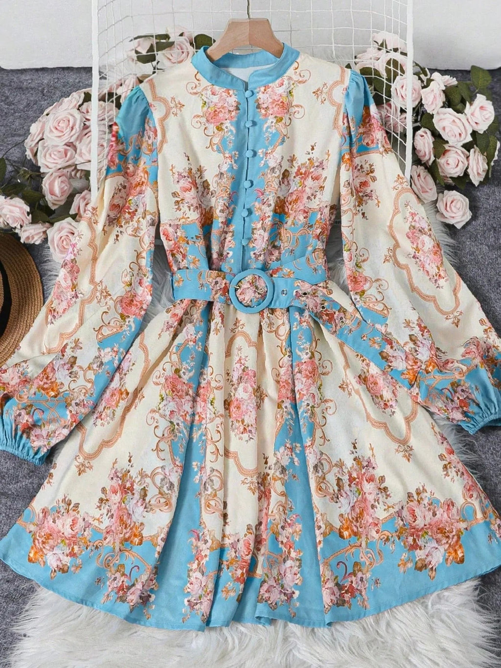 Petunia Belted Floral Midi Dress