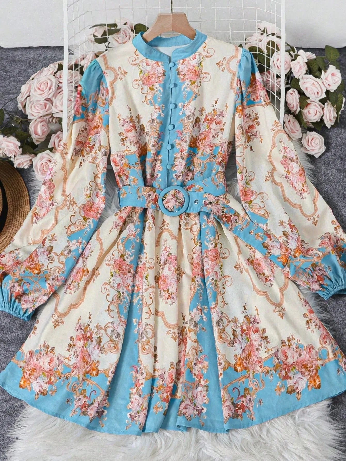 Petunia Belted Floral Midi Dress