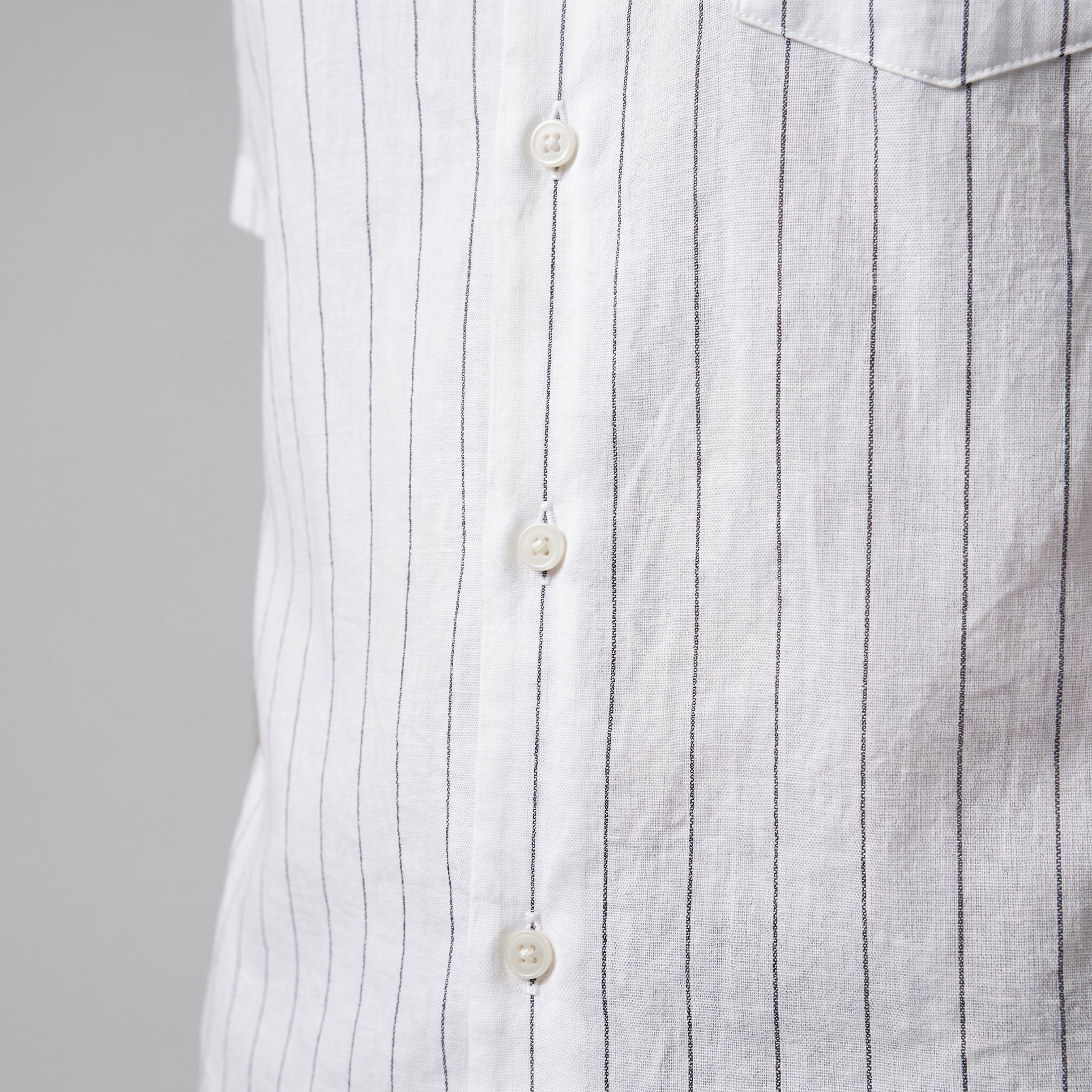 Pinstripe Camp Shirt Men Short Sleeves Casual Summer