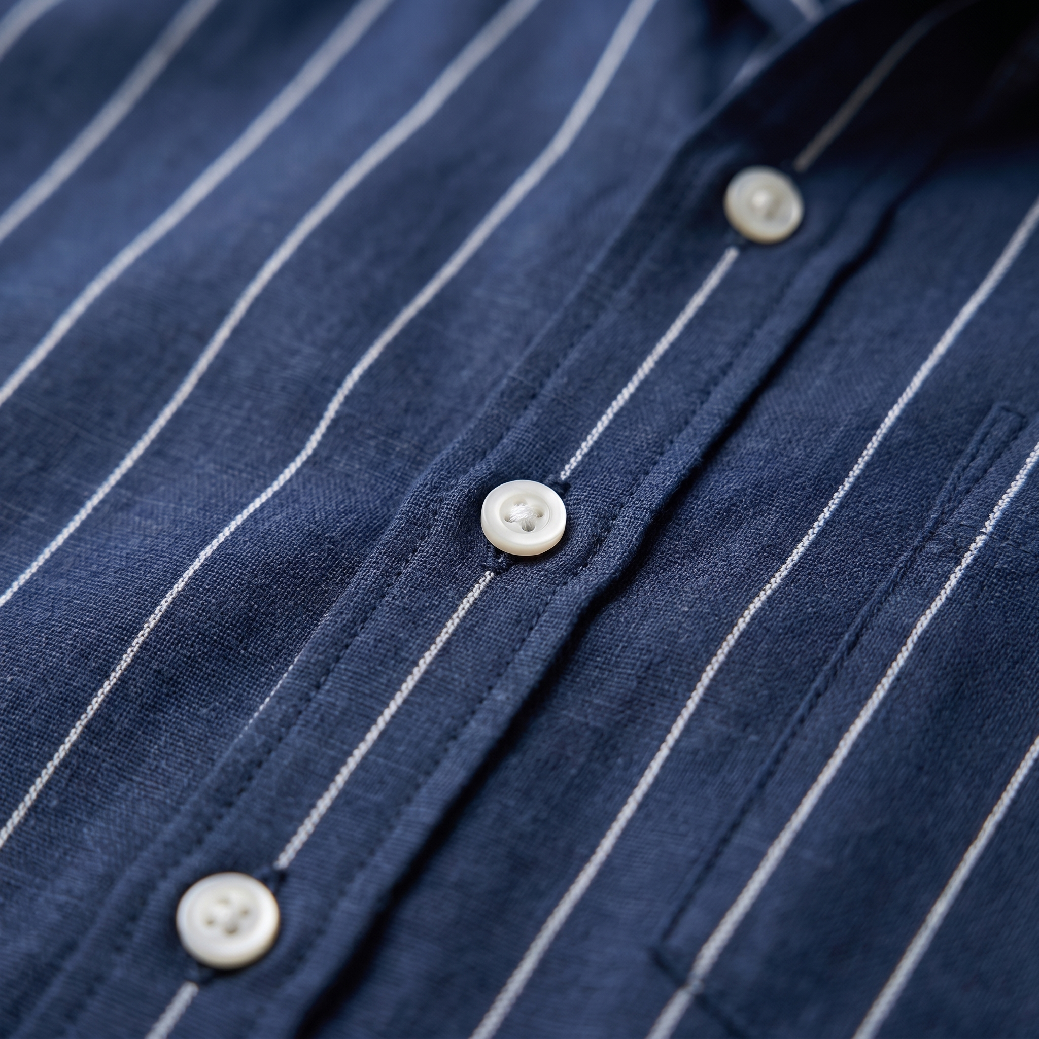 Pinstripe Camp Shirt Men Short Sleeves Casual Summer
