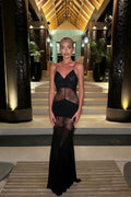 Ravenna Sheer Lace Slip Maxi Dress