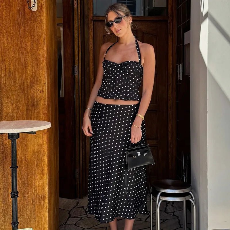 Sofia Polka Dot Two-Piece Maxi Set