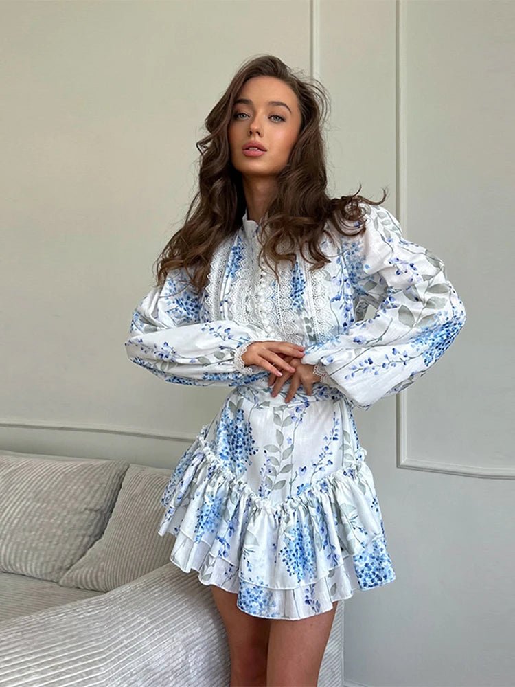 Sophia Belted Ruffle Mini Dress