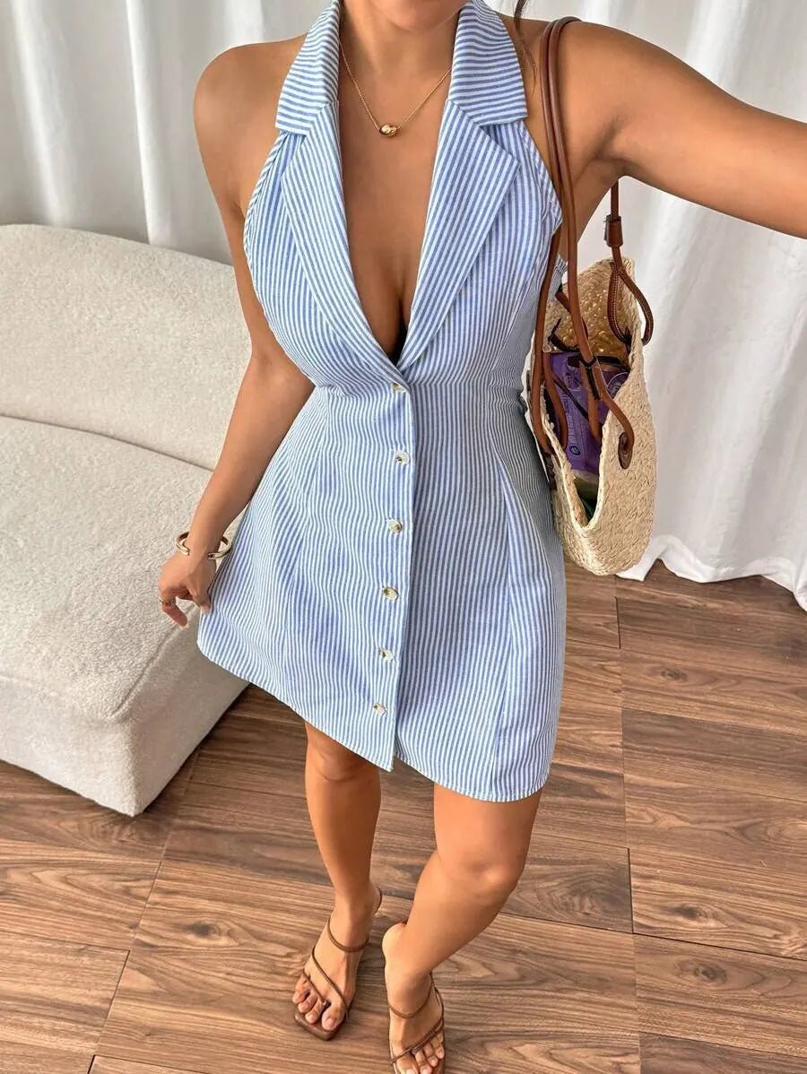 Sophia Butterfly Knot Backless A-Line Beach Dress
