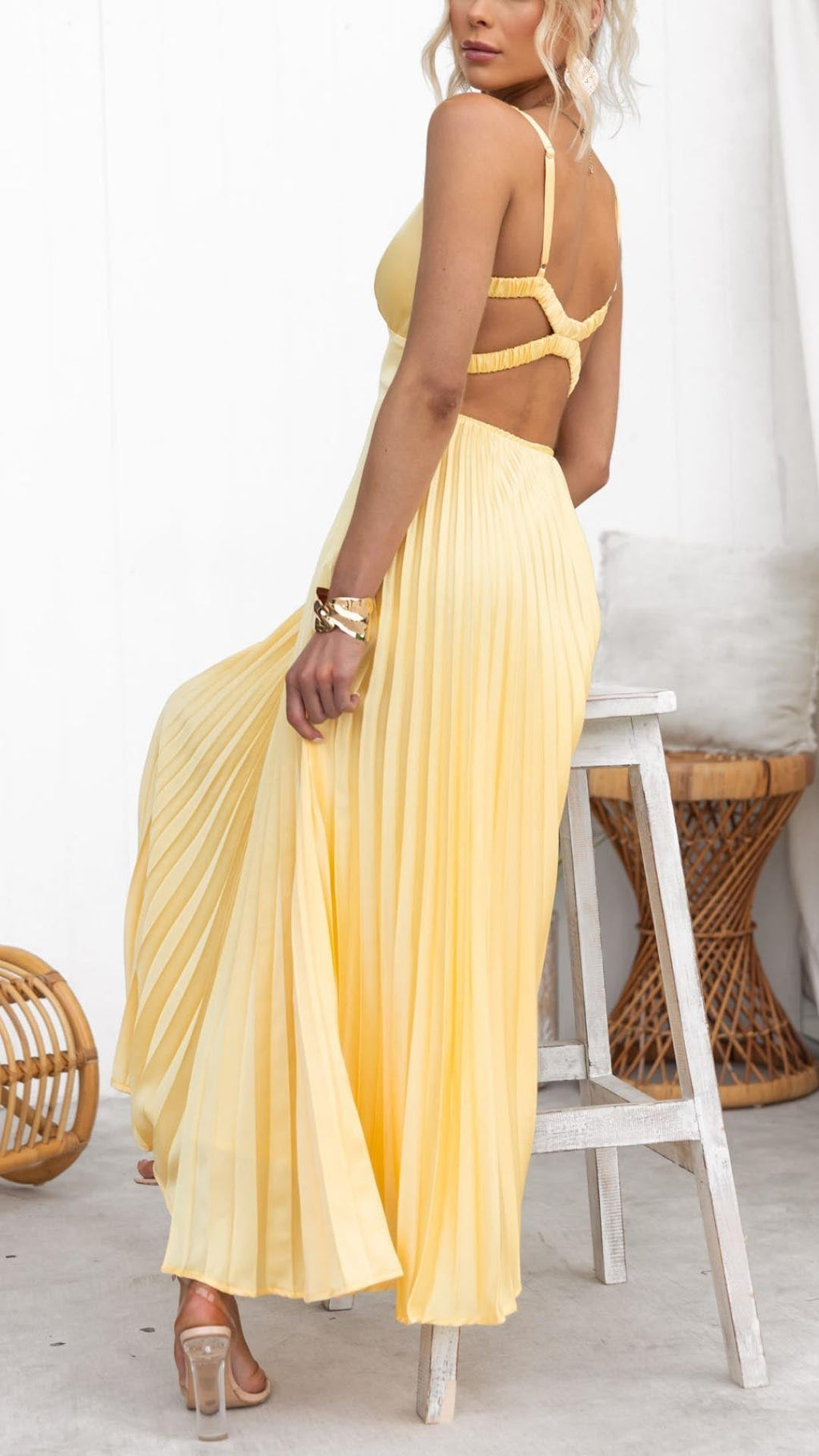 Sophia Flowing Pleated Summer Maxi Dress