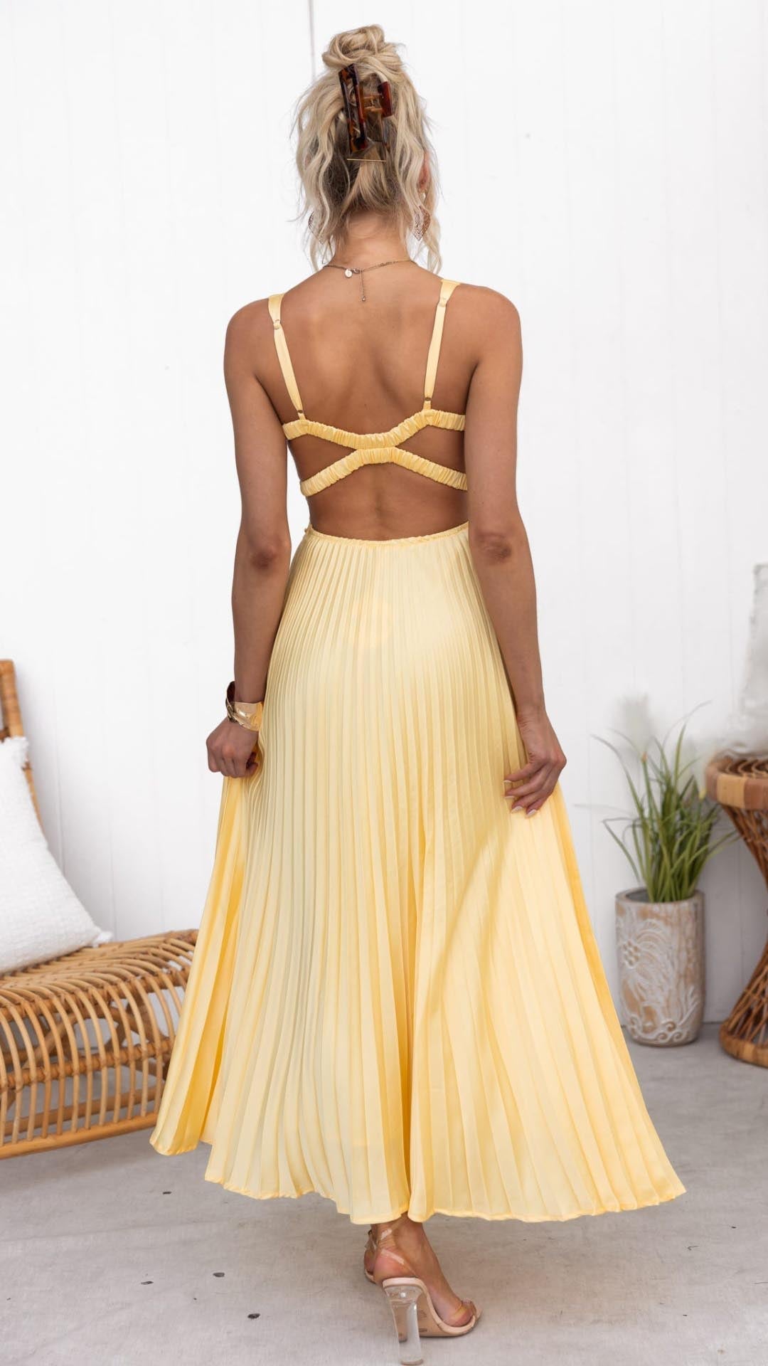 Sophia Flowing Pleated Summer Maxi Dress