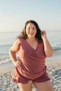 Summer Bliss | Women's Tankini Swimwear with Ruffles & V-Neck Design | Stylish Coverage for Beach Days