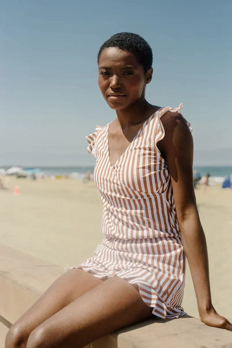 Summer Bliss | Women's Tankini Swimwear with Ruffles & V-Neck Design | Stylish Coverage for Beach Days
