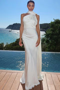 Suri Satin Halter Neck Cape Dress