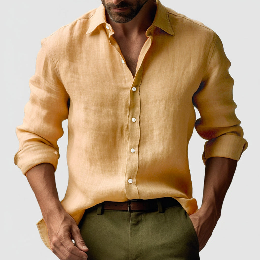 Vintage Men's Shirt Buttons Light Casual Elegant