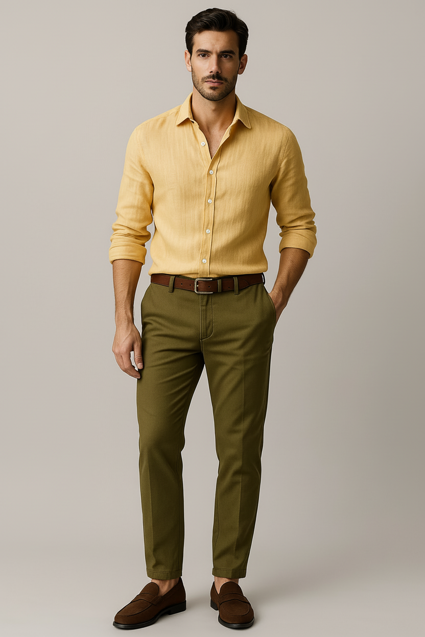 Vintage Men's Shirt Buttons Light Casual Elegant