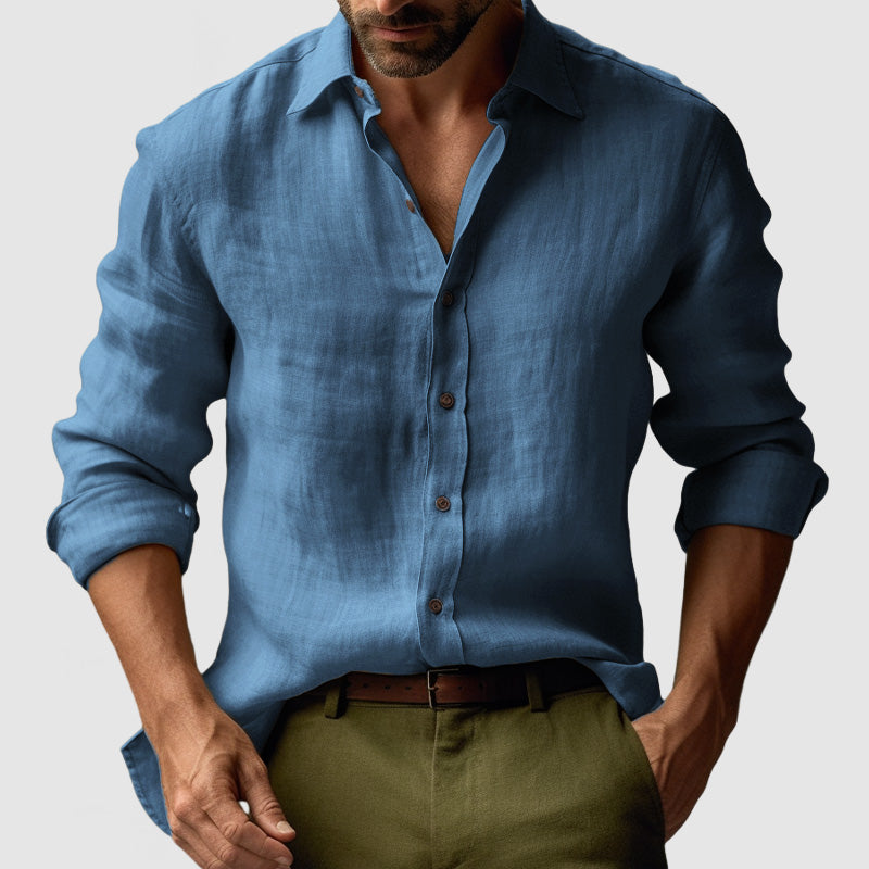 Vintage Men's Shirt Buttons Light Casual Elegant
