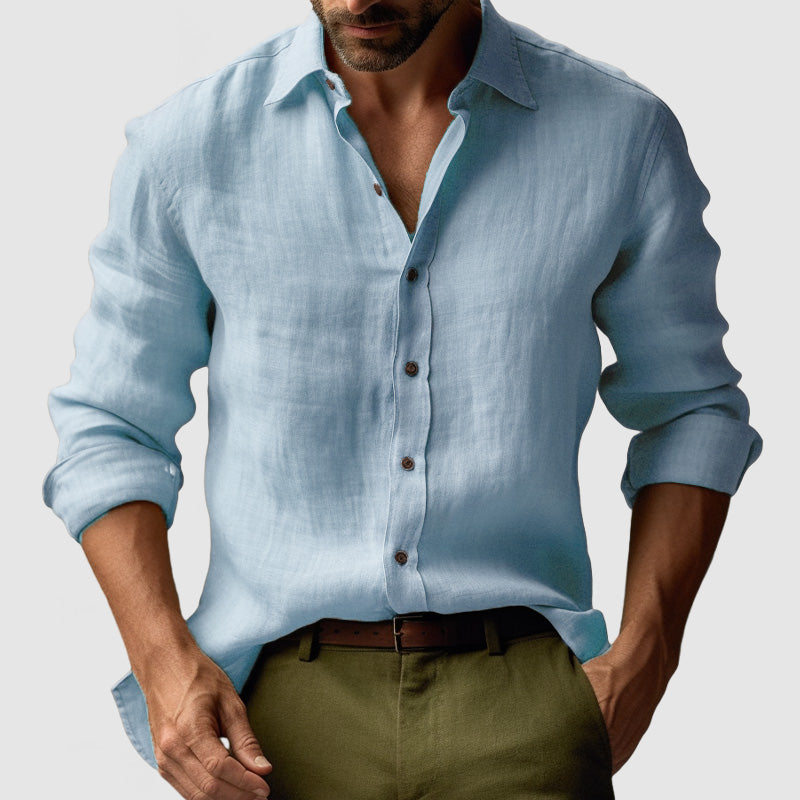 Vintage Men's Shirt Buttons Light Casual Elegant
