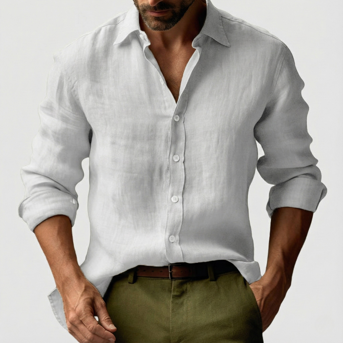 Vintage Men's Shirt Buttons Light Casual Elegant