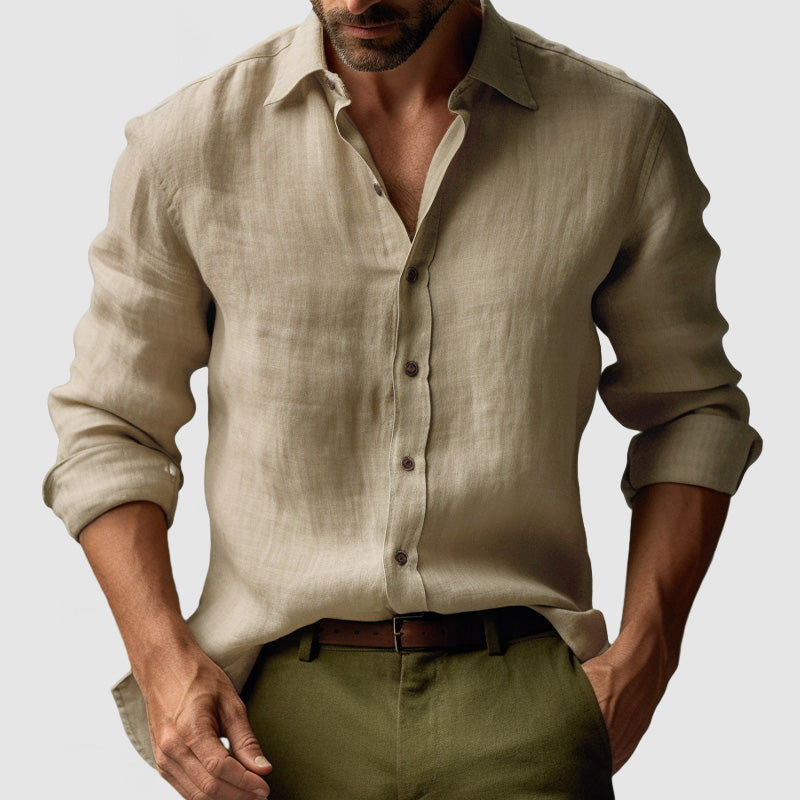 Vintage Men's Shirt Buttons Light Casual Elegant