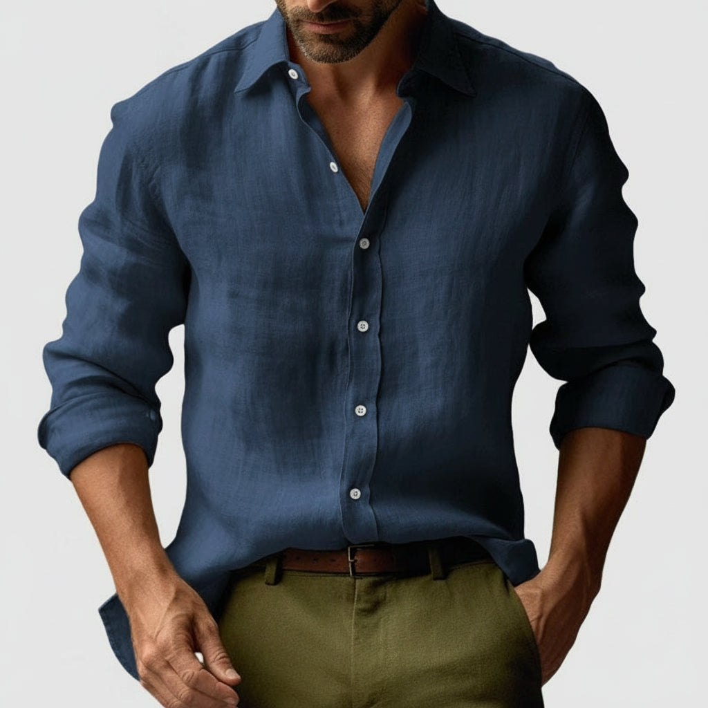 Vintage Men's Shirt Buttons Light Casual Elegant